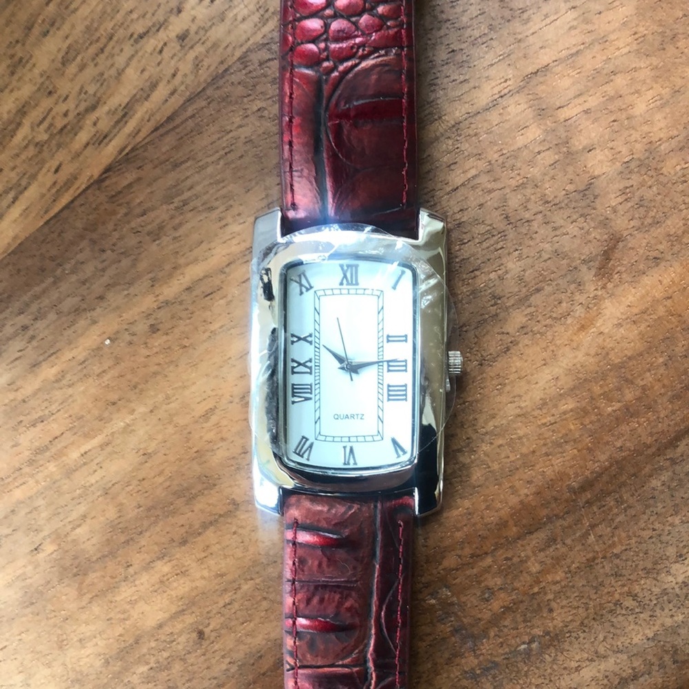 Coldwater Creek Ladies Watch Silver Roman Dial Tank Rectangle NWT